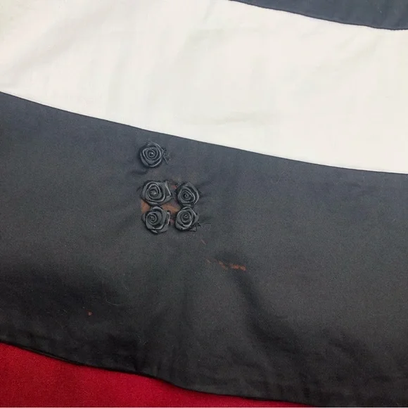 White House Black Market (WHBM) Black & White Stripped Halter Knee Length Dress - Picture 10 of 16